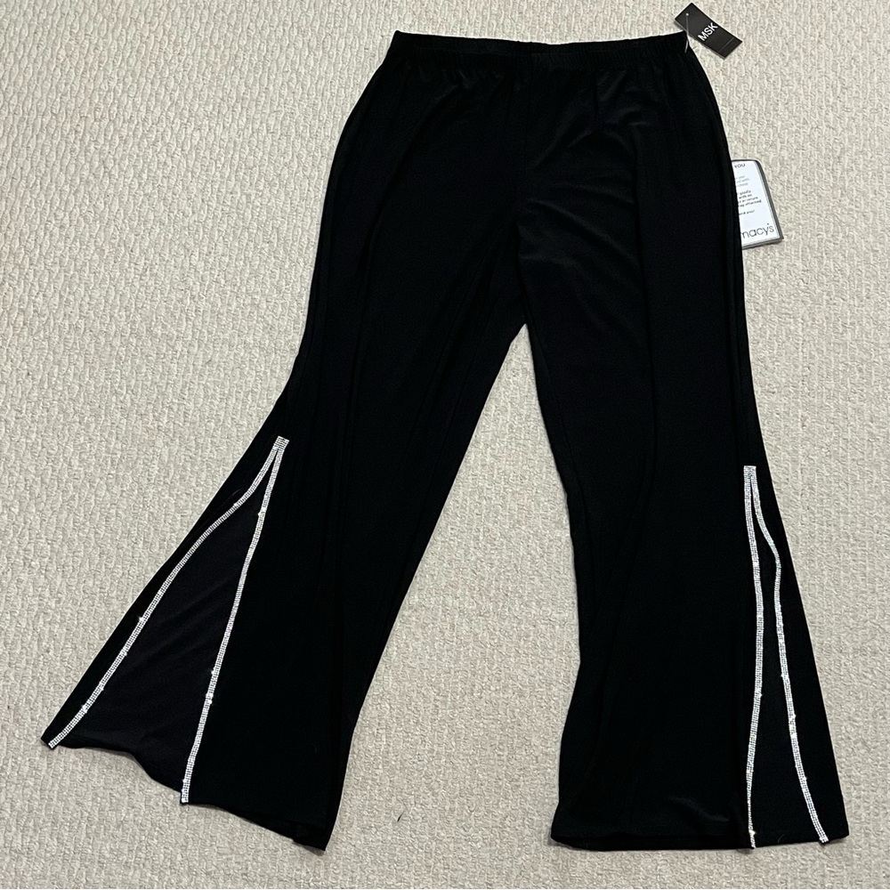 MSK Macy’s NWT Sequined Wide Leg Elastic Waistband Pants Women’s XL
